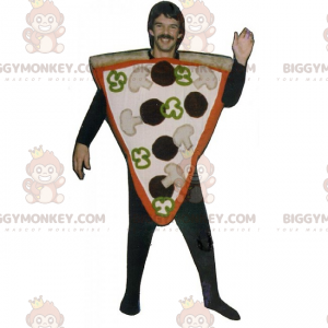BIGGYMONKEY™ Pizza-mascottekostuum met plak erop -