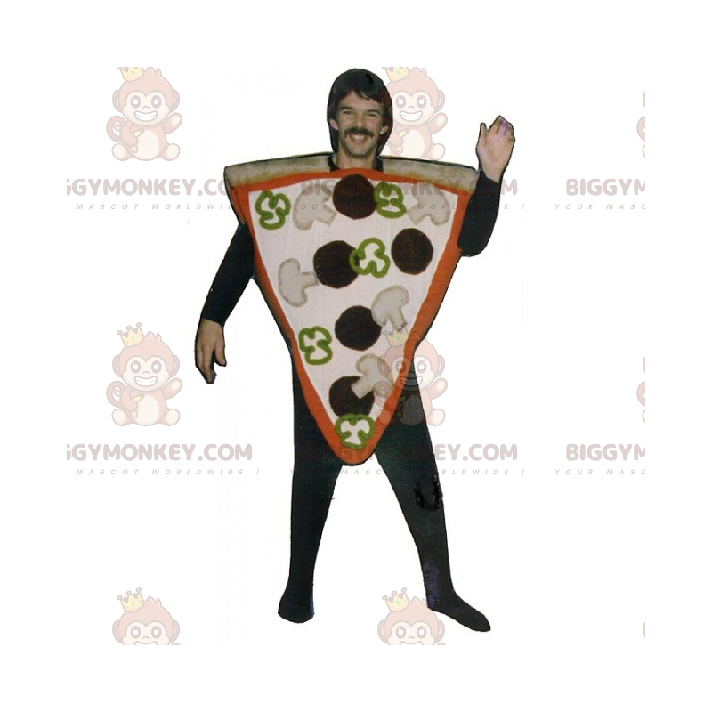 BIGGYMONKEY™ Costume da mascotte fetta di pizza condita -