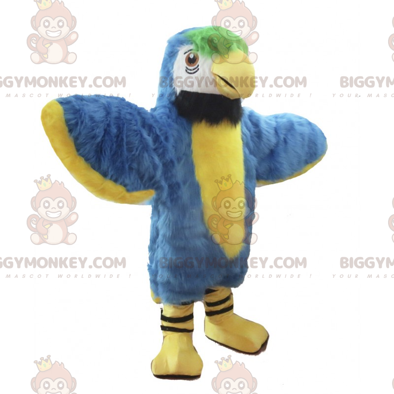 Costume de mascotte BIGGYMONKEY™ Perroquet bleu et jaune -