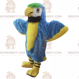 Kostium maskotki niebiesko-żółtej papugi BIGGYMONKEY™ -
