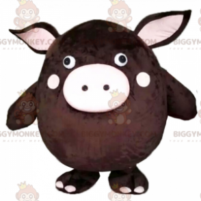 Traje de mascote de personagem BIGGYMONKEY™ - Porco Redondo –