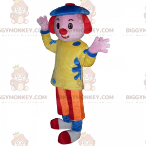Kostium maskotka BIGGYMONKEY™ Postać cyrkowa — klaun z beretem