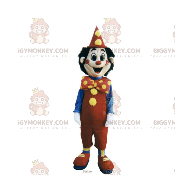 BIGGYMONKEY™ maskottipuku sirkushahmo - hymyilevä klovni -