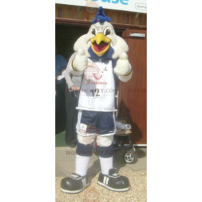 BIGGYMONKEY™ White Duck Bird -maskottiasu urheiluasuissa -