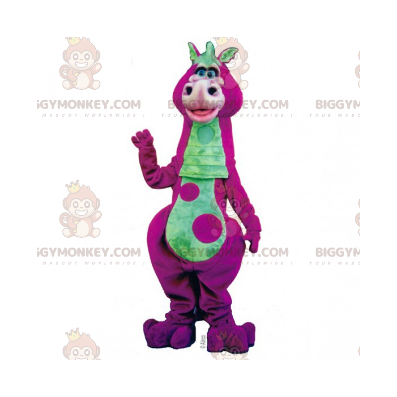 BIGGYMONKEY™ tegneseriefigur maskotkostume - farvet dinosaur -