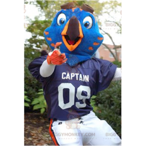 Blue and Orange Bird BIGGYMONKEY™ Mascot Costume Sportswear -