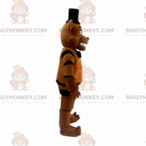 BIGGYMONKEY™ Cartoon-Charakter-Maskottchen-Kostüm – Bär mit Hut
