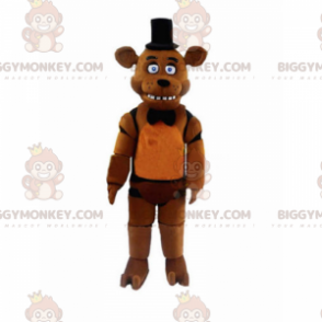BIGGYMONKEY™ Cartoon-Charakter-Maskottchen-Kostüm – Bär mit Hut