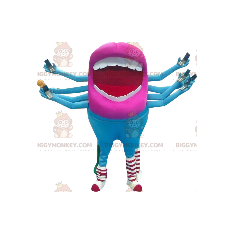 Niebiesko-różowy kostium Alien Mouth BIGGYMONKEY™ Maskotka -