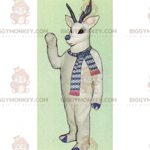 BIGGYMONKEY™ maskotkostume til vinterkarakter - hvidt rensdyr -