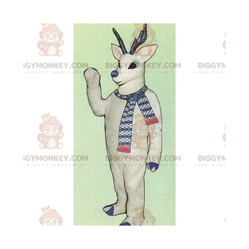 BIGGYMONKEY™ Winter Character Mascot Costume - White Reindeer -