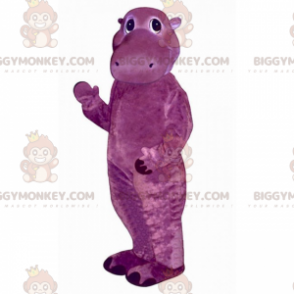 Traje de mascote de hipopótamo roxo pequeno BIGGYMONKEY™ –