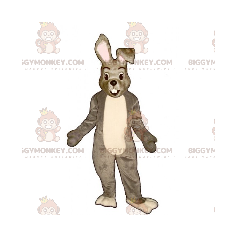 Disfraz de mascota de conejito gris y blanco BIGGYMONKEY™ -