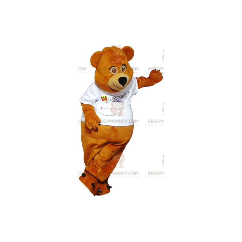 BIGGYMONKEY™ little bear mascot costume with white teeshirt –