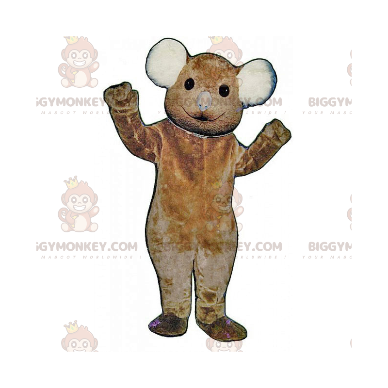 BIGGYMONKEY™ Little Brown Bear with White Kors Maskottiasu -