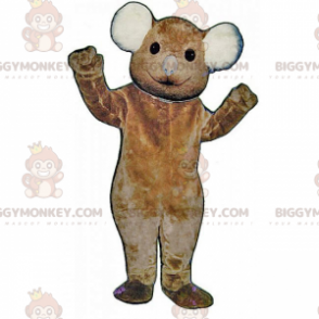 BIGGYMONKEY™ Kleine bruine beer met witte oren mascottekostuum