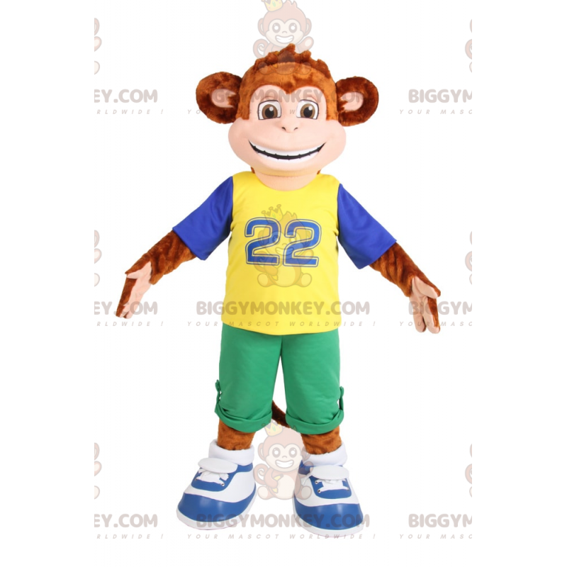 BIGGYMONKEY™ Mascottekostuum voor kleine lachende aap in groene