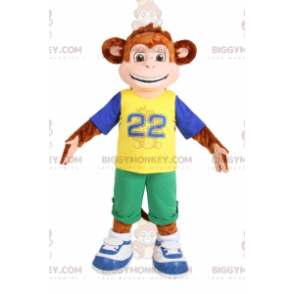 BIGGYMONKEY™ Little Smiling Monkey Mascot -asu vihreissä