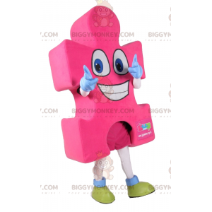 BIGGYMONKEY™ Costume rosa per mascotte pezzo di puzzle -