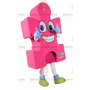 BIGGYMONKEY™ Costume rosa per mascotte pezzo di puzzle -