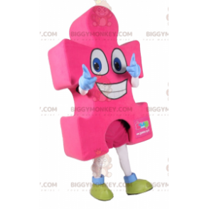 BIGGYMONKEY™ Rosa Puzzleteil-Maskottchen-Kostüm -