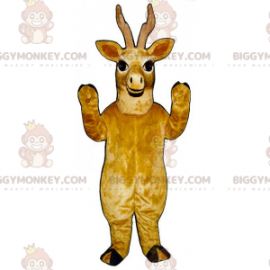 BIGGYMONKEY™ Costume da mascotte renna marrone sorridente -