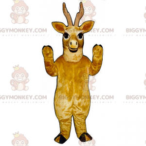 Kostium maskotki uśmiechniętego brązowego renifera BIGGYMONKEY™