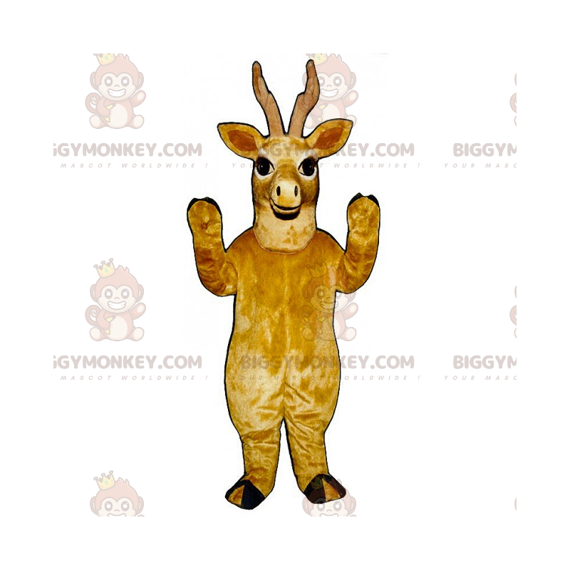 BIGGYMONKEY™ Lächelndes braunes Rentier-Maskottchen-Kostüm -