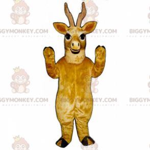 BIGGYMONKEY™ Lächelndes braunes Rentier-Maskottchen-Kostüm -