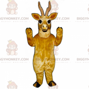 Traje de mascote de rena marrom sorridente BIGGYMONKEY™ –