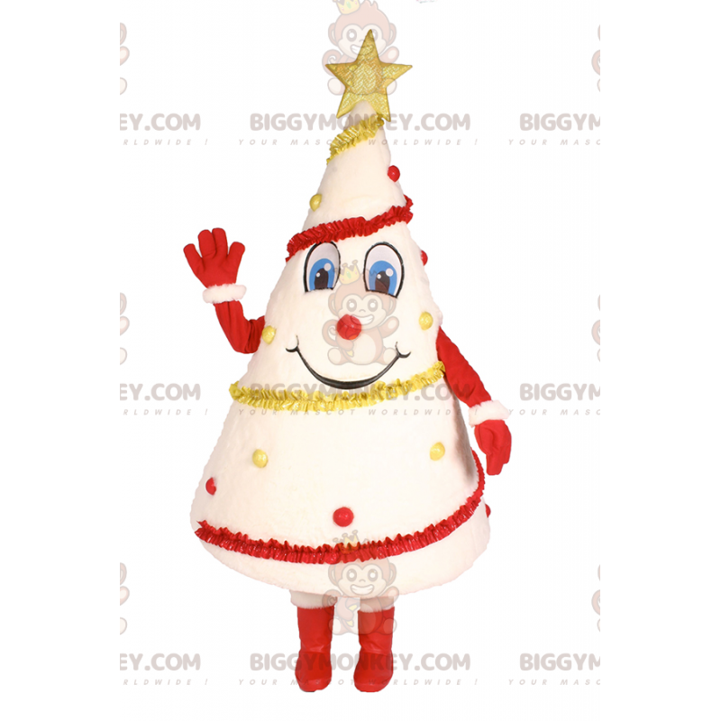 BIGGYMONKEY™ White Christmas Tree Mascot Costume -