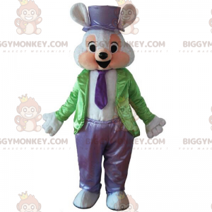 BIGGYMONKEY™ muis mascotte kostuum in groen en paars