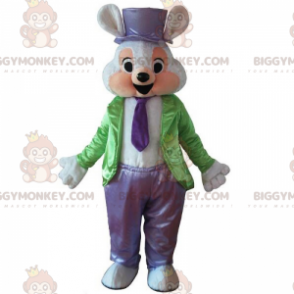 Costume da mascotte topo BIGGYMONKEY™ in costume da mago verde