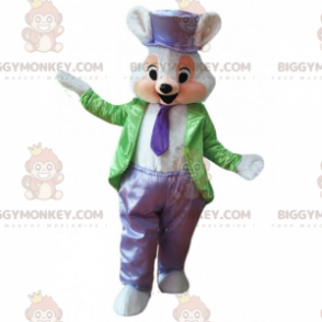 BIGGYMONKEY™ muis mascotte kostuum in groen en paars