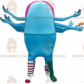 Alien Blue and Pink Mouth BIGGYMONKEY™ maskottiasu -