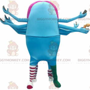 Costume de mascotte BIGGYMONKEY™ de bouche bleue et rose