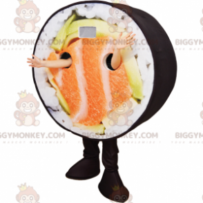 BIGGYMONKEY™ laks sushi maskot kostume - Biggymonkey.com