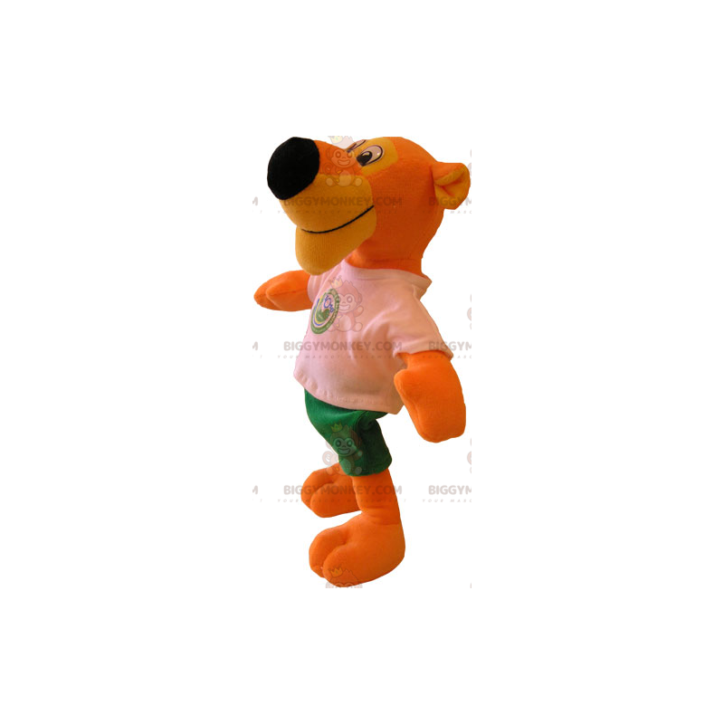 Orange Tiger BIGGYMONKEY™ maskotdräkt med t-shirt och shorts -