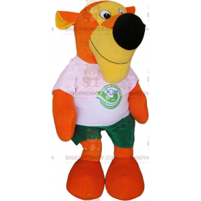 Disfraz de mascota BIGGYMONKEY™ de tigre naranja con camiseta y