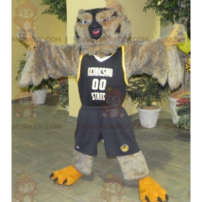 Brown and Black Owl BIGGYMONKEY™ Mascot Costume in Sportswear -