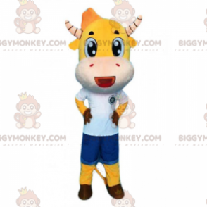 BIGGYMONKEY™ Disfraz de mascota de piel de vaca amarilla y