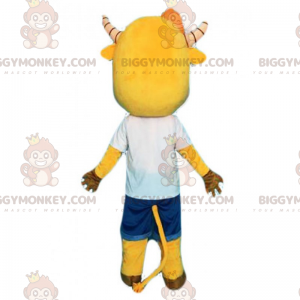 BIGGYMONKEY™ Costume da mascotte in pelle di vacchetta gialla e