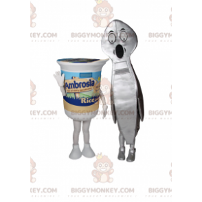 La mascotte dello yogurt di BIGGYMONKEY™ con il cucchiaio -