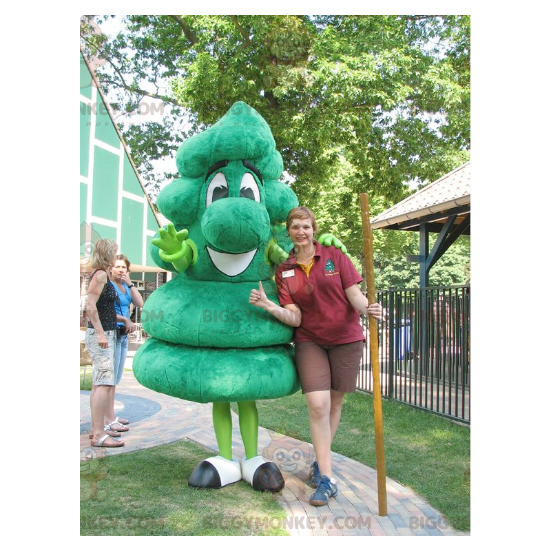 BIGGYMONKEY™ Giant Green Snowman Tree Mascot Costume –