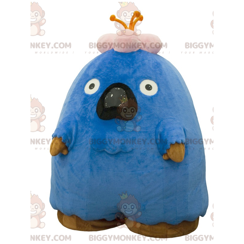 BIGGYMONKEY™ Maskotdräkt Stor blå och rosa monsterflankman -