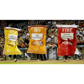 3 mascot BIGGYMONKEY™s yellow red and orange sauce packets –
