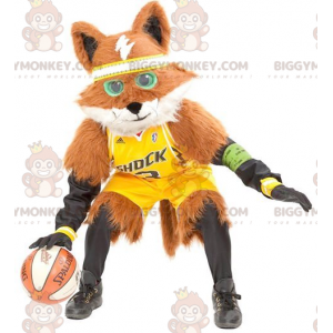 Costume de mascotte BIGGYMONKEY™ de renard orange et blanc tout