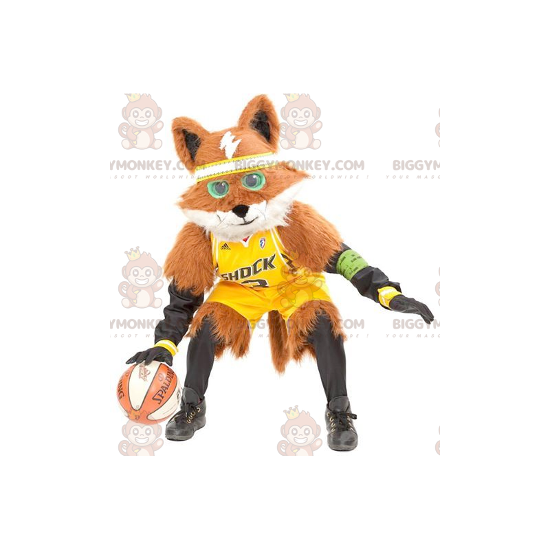 BIGGYMONKEY™ All Furry Orange og White Fox Mascot Costume -