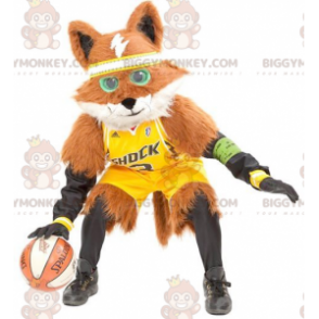 BIGGYMONKEY™ All Furry Orange and White Fox Mascot Costume –