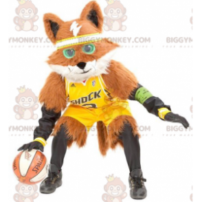 BIGGYMONKEY™ Disfraz de mascota de zorro blanco y naranja